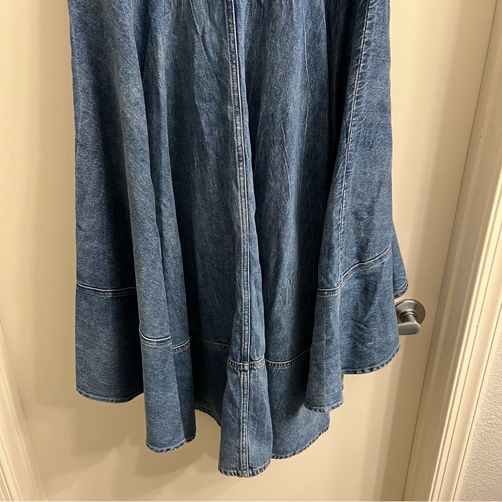 Alice + Olivia Jeans Donella High Low Denim Skirt Brooklyn Blue Size 25 - Picture 9 of 14